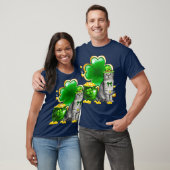 T-shirt Chat Shamrock Jour de la Saint Patrick Chat Cadeau (Unisexe)
