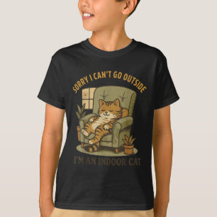 T-shirt Chat-shirt drôle Désolé je ne peux pas aller dehor