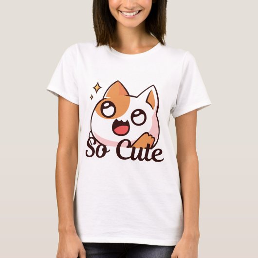 T-shirt Chat si mignon (Devant)