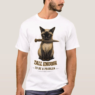 T-shirt Chat siamois assez grand pour être un problème Vin