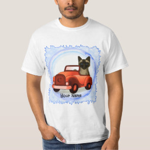 T-shirt Chat siamois conduisant une voiture