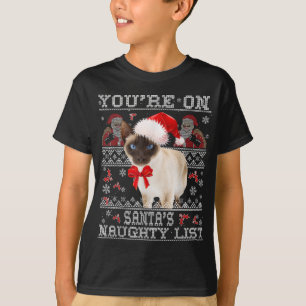 T-shirt Chat siamois de Noël à Noël Chapeau de Noël