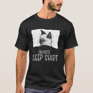 T-shirt Chat siamois préféré endormi, Pyjama de chat Meeze