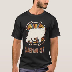 T-shirt Chat Sibérien Vintage Classique Rétro Amour des An
