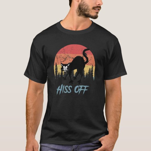 T-shirt Chat Sifflement Chat Chat noir Halloween (Devant)