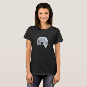 T-shirt Chat Silhouette de Lune Chats Lune (Devant entier)