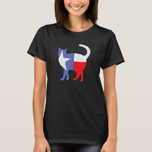 T-shirt Chat silhouette drapeau Texas Texan fière Patrioti