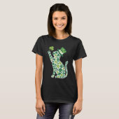 T-shirt Chat silhouette trèfle Saint-Patrick chaton (Devant entier)