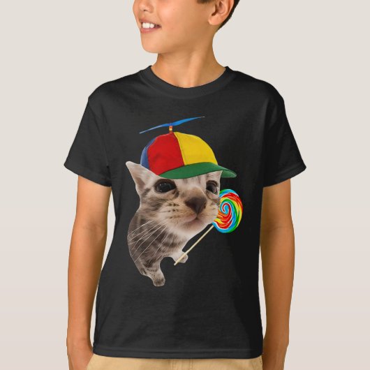 T-shirt Chat Silly Avec Mème Lollipop (Devant)
