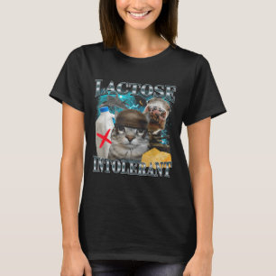 T-shirt Chat Silly Intolérant au Lactose Citation Drôle Mè