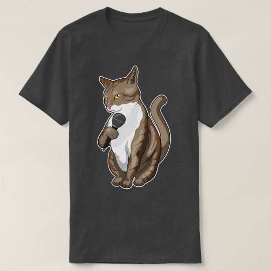 T-shirt Chat Singer Microphone (Design devant)