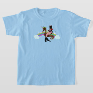 T-shirt Chat sirène Arc-en-ciel et Licorne