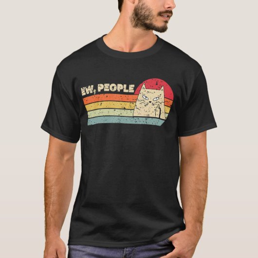 T-shirt Chat Smile Mème Retro Style Ew People Cute Chat (Devant)