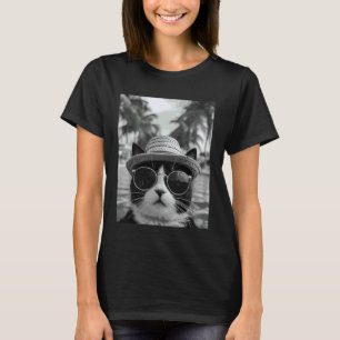 T-shirt Chat smoking drôle en vacances d'été