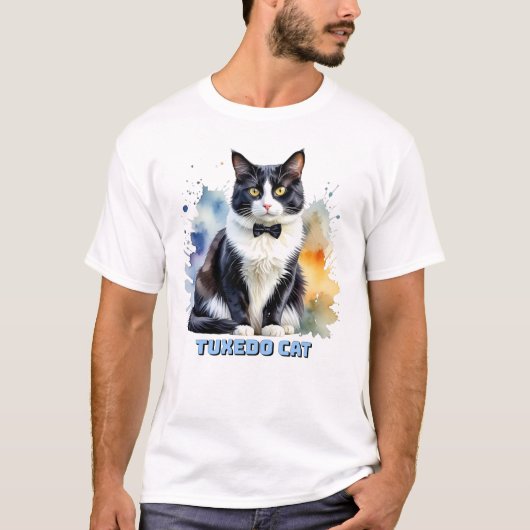 T-shirt Chat smoking élégant (Devant)