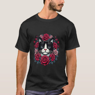 T-shirt Chat Smoking Fleur Mignon Rose Floral Amateur de C