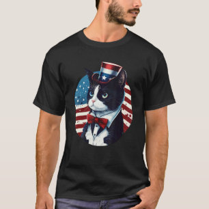 T-shirt Chat Smoking Patriot USA 4 juillet Hommes Femmes
