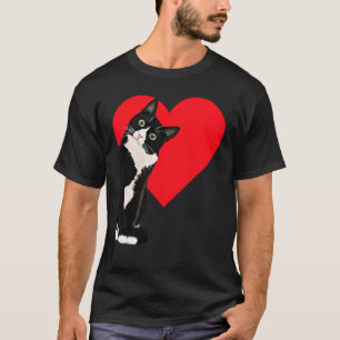 T-shirt Chat smoking pour la Saint-Valentin cœur de chat