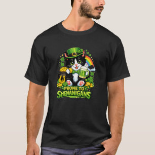 T-shirt Chat Smoking Prêt à Faire des Bêtises le Jour de l