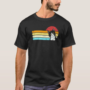 T-shirt Chat Smoking Retro Coucher De Soleil Vintage Dame