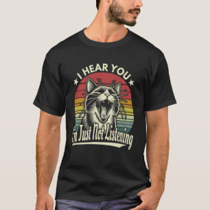 T-shirt Chat smoking Tuxedo Je t'entends juste pas écouter