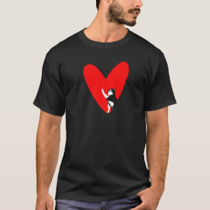 T-shirt Chat smoking Valentine Jour du cœur Mignon Chat Co