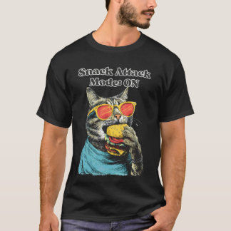 T-shirt Chat Snack Attack pour Foodie et amateurs de chats