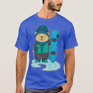 T-shirt Chat Snowboard Snowboard Sports d'hiver