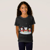 T-Shirt Chat Snowman Santa Hat Reindeer Amoureux des chats (Devant entier)