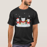 T-shirt Chat Snowman Santa Hat Reindeer Amoureux des chats<br><div class="desc">Cat Snowman Santa Hat</div>
