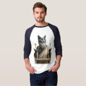 T-shirt Chat Socrate Bleu Russe (Devant entier)