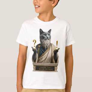 T-shirt Chat Socrate Bleu Russe
