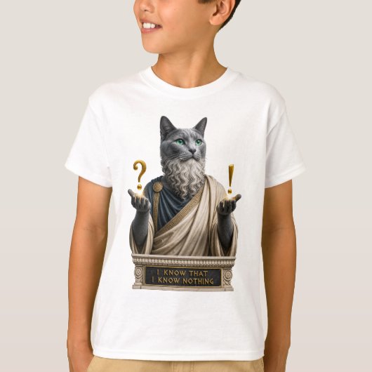 T-shirt Chat Socrate Bleu Russe (Devant)