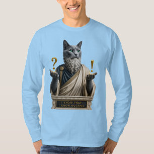 T-shirt Chat Socrate Bleu Russe