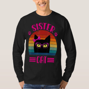 T-shirt Chat-Soeur Rétro vintage Avec Glasse Léopard Rose