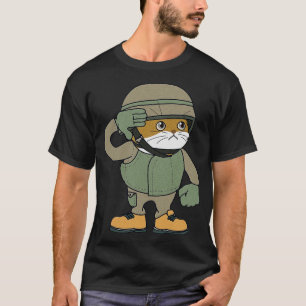 T-shirt Chat Soldat J'Aime Mon Chat