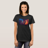 T-shirt Chat Sorcier utilisant Spellbook Cosmic Arrière - (Devant entier)