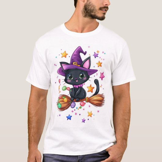 T-shirt Chat Sorcière des Bonbons (Devant)