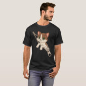 T-shirt Chat sortant d'une fermeture éclair Costume drôle (Devant entier)