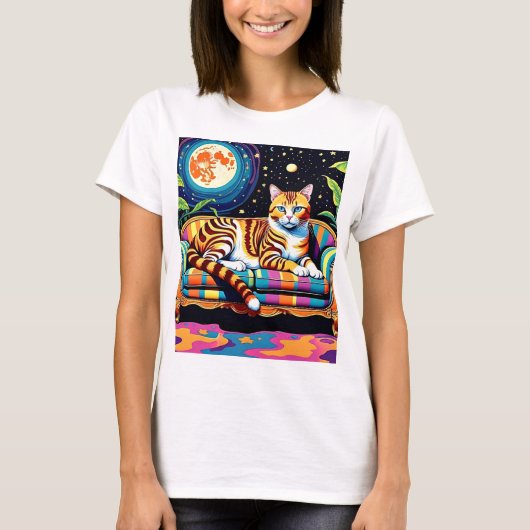 T-shirt Chat sous les étoiles 2 (Devant)