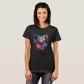 T-shirt Chat Space Chat Galaxy Kitten Space Kitten Chat 1 (Devant entier)