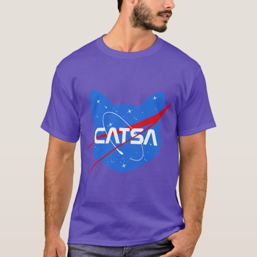 T-shirt Chat Space Chat Nasa Parodie (Devant)