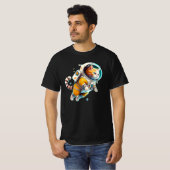 T-shirt chat spatial de la lang ap - chat astronaute (Devant entier)