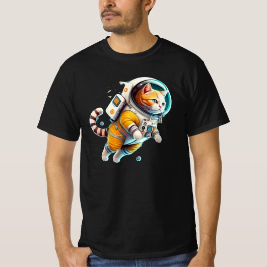 T-shirt chat spatial de la lang ap - chat astronaute (Devant)