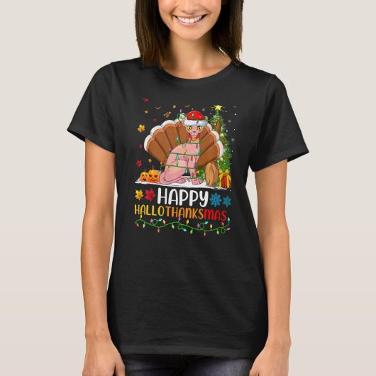 T-shirt Chat Sphynx Animal Chat Sphynx Hellothanksmas (Devant)