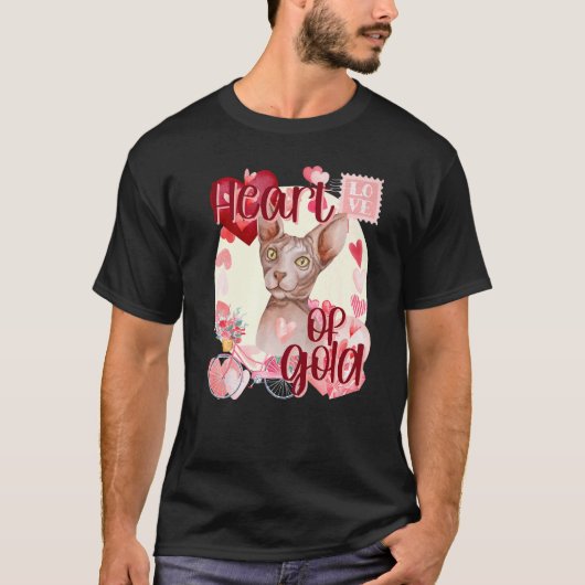 T-shirt Chat Sphynx de la Saint-Valentin Simplemente Migno (Devant)