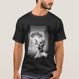 T-shirt Chat Sphynx drôle et OVNI, Aliens Sphinx Choqués M