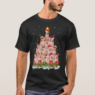 T-shirt Chat Sphynx Lumières de Noël Père Noël Chat Sphynx