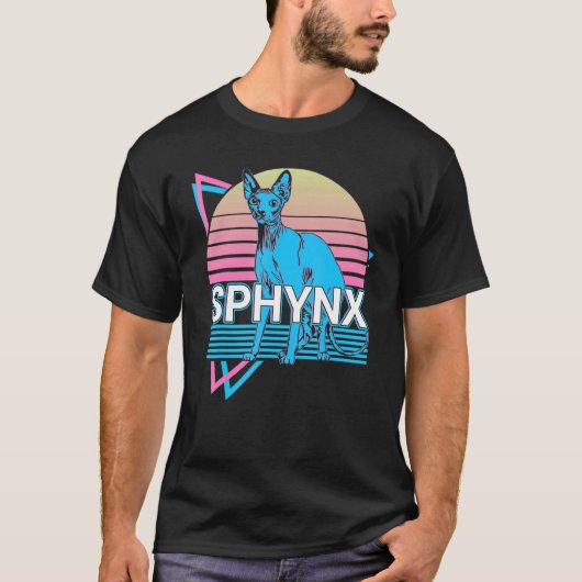 T-shirt Chat Sphynx Rétro (Devant)