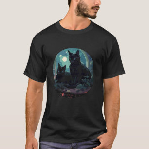 T-shirt Chat spirituel sorcière gothique noir